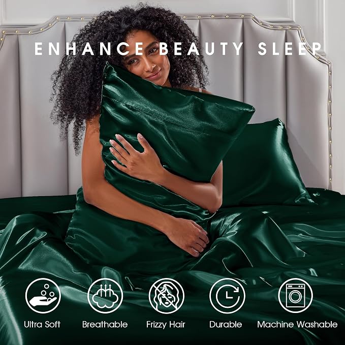 FreshCulture Satin Sheets Twin XL Bed Set - Image 7