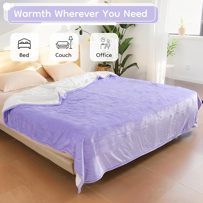 LaffyLo Electric Heated Blanket King Size 90 x 100, Dual Control, Fast Heating - Image 2