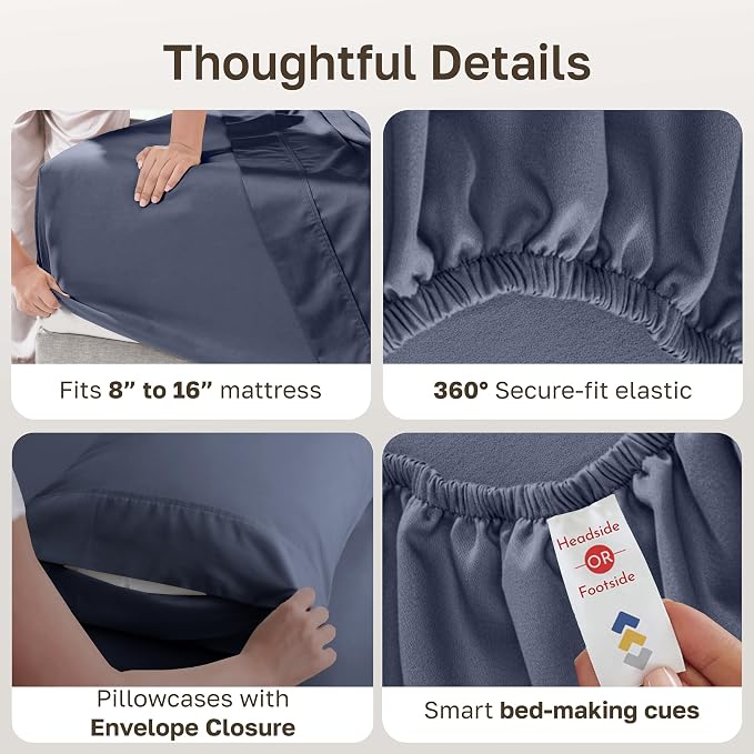 California Design Den 6-Pc Queen Size Sheet Set - Image 6