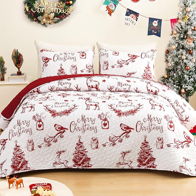Exclusivo Mezcla Reversible Christmas Quilts Twin Size by ExclusivoMezcla