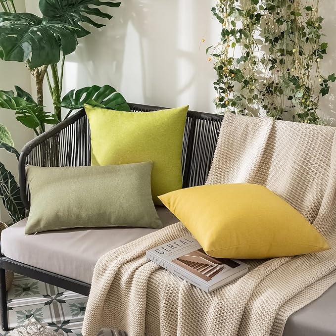 MIULEE Pack of 2 Decorative Outdoor Solid Waterproof Throw Pillow Covers Spring - Image 5