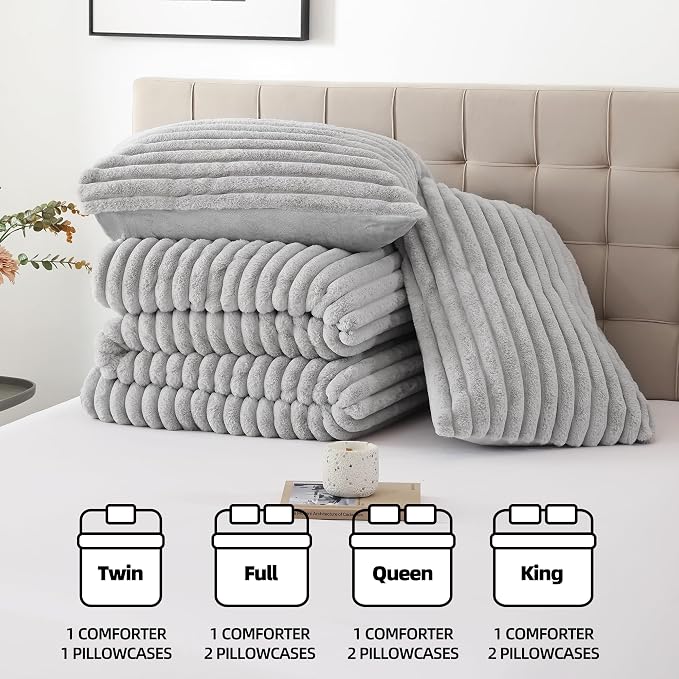 Smoofy Fluffy Queen Comforter Set 3 Pieces - Image 7