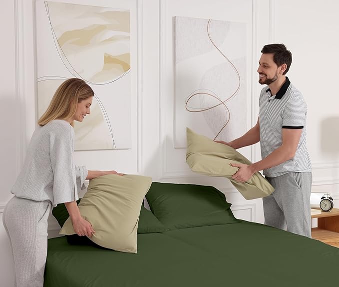 RUVANTI 100% Cotton Sheets – California King Percale Bedding, Cooling & - Image 9