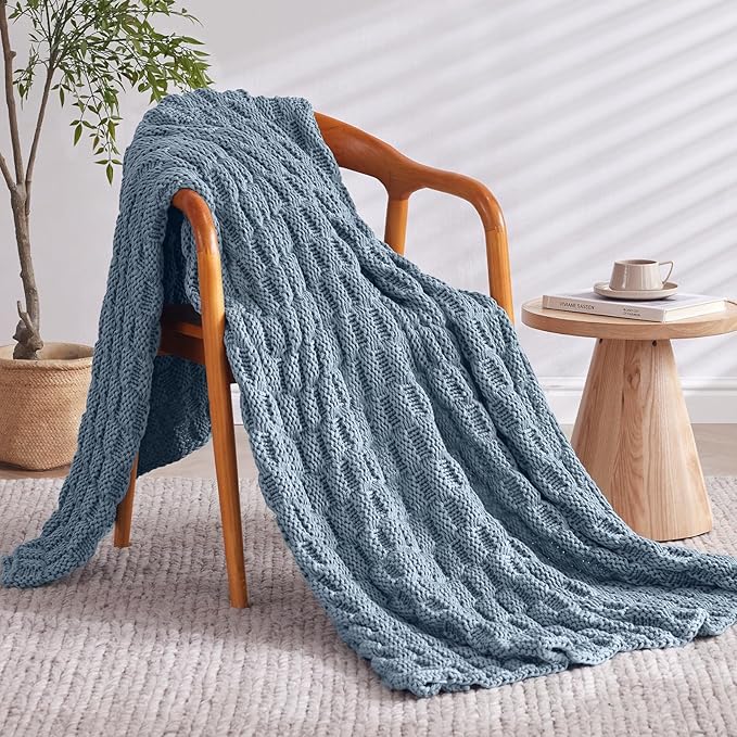 Knitted Weighted Blanket for Adult, No Beads Heavy Blanket 50” x 60'' 10lbs - Image 2