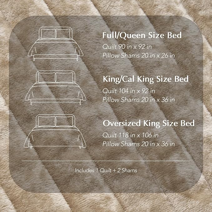 EVERGRACE Velvet Quilt Set California King 118'' x 106'', Luxurious Soft - Image 9