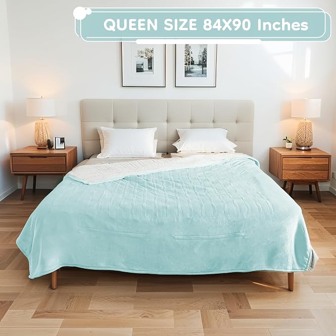 LaffyLo Electric Heated Blanket Queen Size 84 x 90, Dual Control, Fast Heating - Image 8