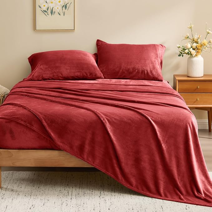 BEDELITE Flannel Sheets Twin Size Red - Image 2