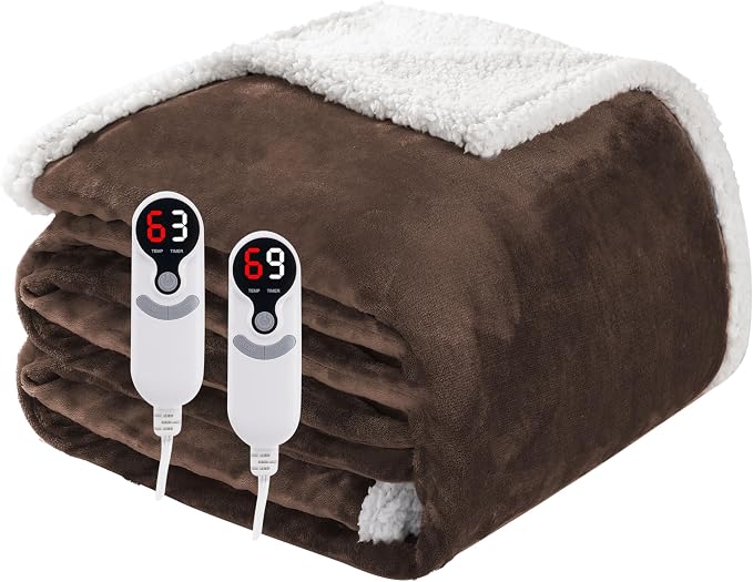 Electric Heated Blanket Queen Size 84"x90", Soft Flannel by Soypipo