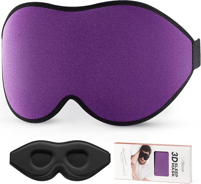 LitBear Sleep Mask for Side Sleeper Women Men, Eye Mask for Sleeping Light by LitBear