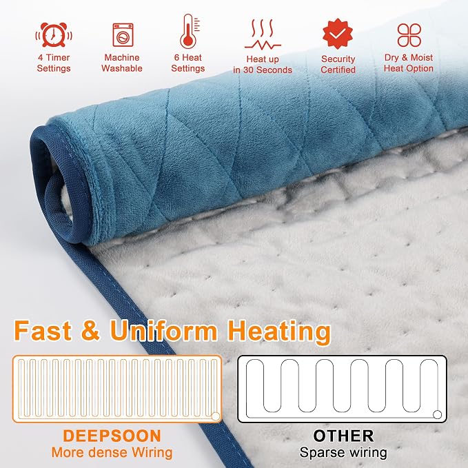 Deepsoon Heating Pad, Electric Heating Pads - Image 3