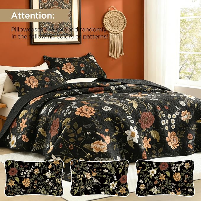 Litanika Floral Black Quilt King Size - Image 3