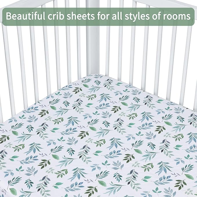GUNTAIL Baby Crib Sheets for Boys Girls, 2 Pack Fitted Crib Sheet for Standard - Image 4