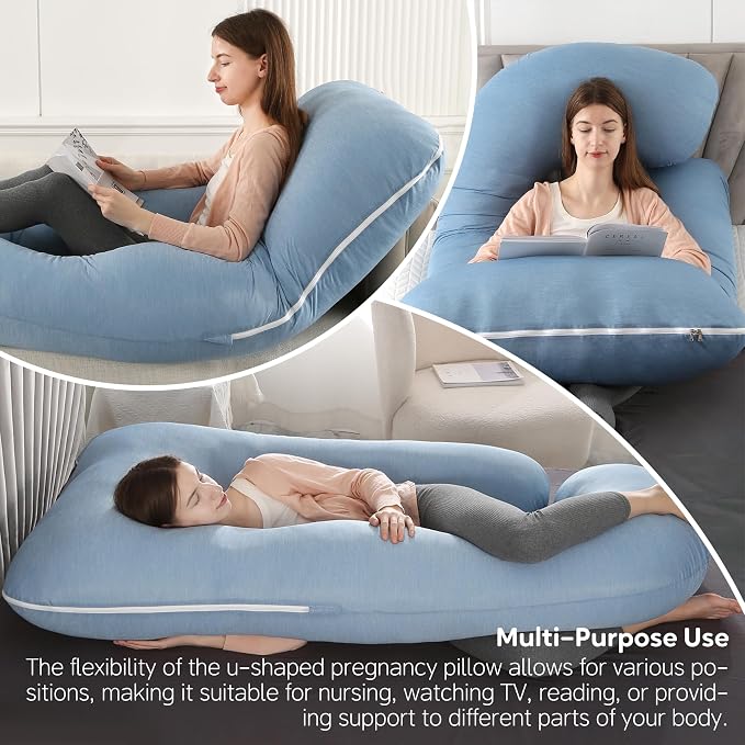 U-Shaped Pregnancy Pillow for Sleeping, Full Body Support for Back, HIPS & Belly - Image 6