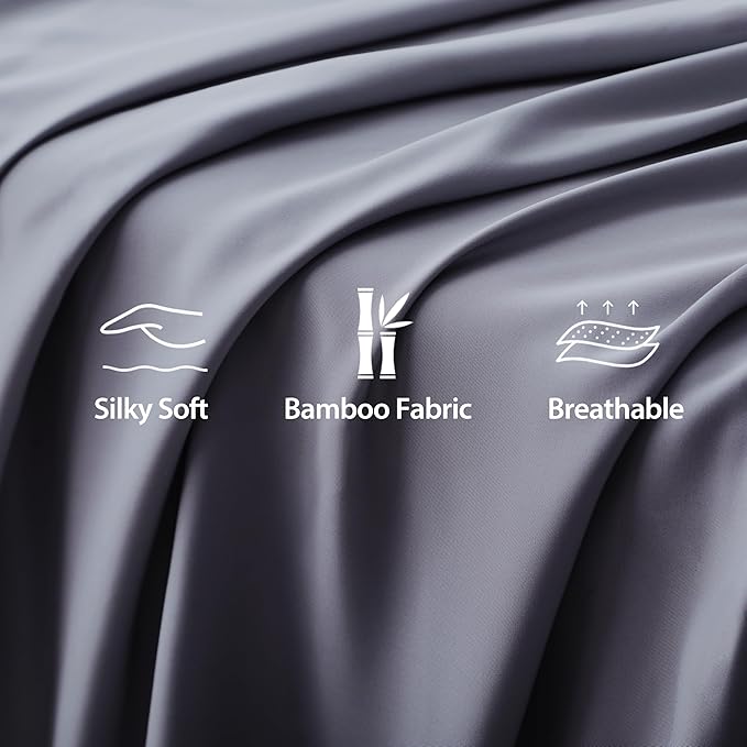 Bamboo Viscose Flat Sheets Only, Sateen Weave King Size Flat Sheet Only - Image 3