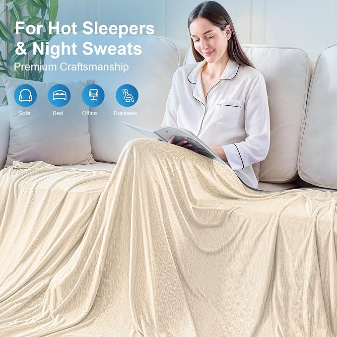 KMUSET Cooling Blanket Twin, Double Sided Summer Cooling Blankets - Image 8