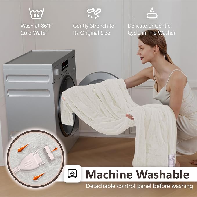Wapaneus Heated Blanket Electric Twin Size 62"x84" - Image 5