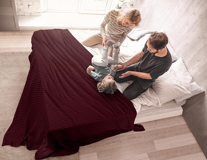 Utopia Bedding 100% Cotton Waffle Weave Blanket Queen Size - Image 7