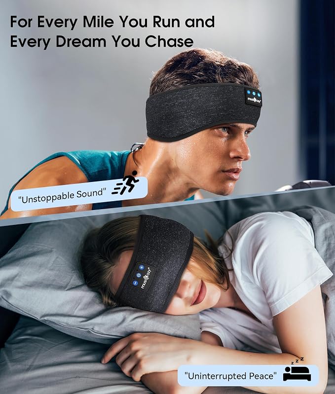MUSICOZY Sleep Headphones Bluetooth 5.4 Headband, Wireless Earphones Music - Image 2