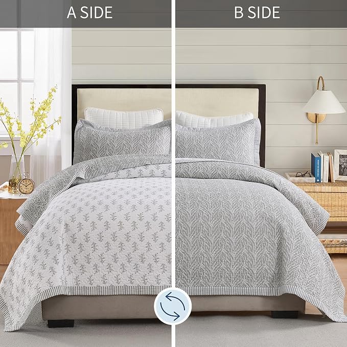 SahSahCasa Quilt Set King Size, 100% Cotton Quilt Bedding Set Bedspread - Image 4