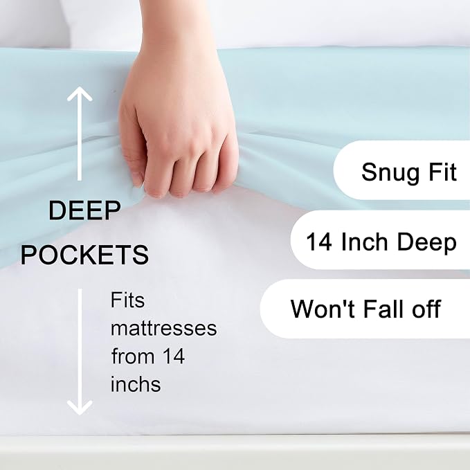 Hotella 100% Microfiber Full Size Fitted Sheet Only, Machine Washable and - Image 2