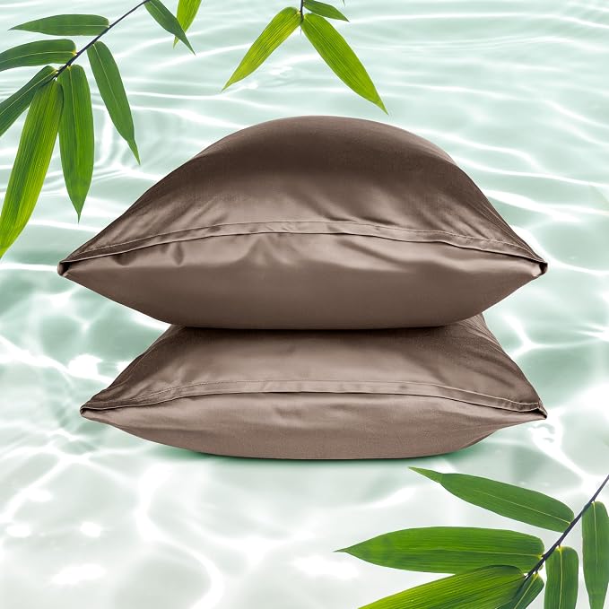 Bare Home 100% Rayon Made from Bamboo Luxury Standard Size Set of 2 Cooling by BareHome