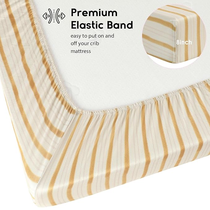 Yoofoss Baby Crib Sheets for Boys Girls, Fitted Crib Sheet 2 Pack for Standard - Image 3