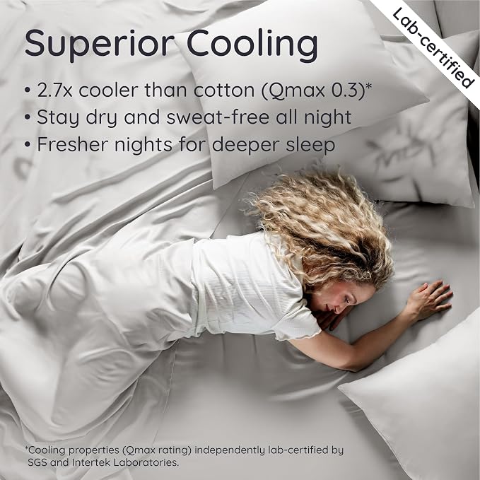 Bambaw 100% Viscose Derived from Bamboo Fitted Sheet Queen Size, Cooling Fitted - Image 3