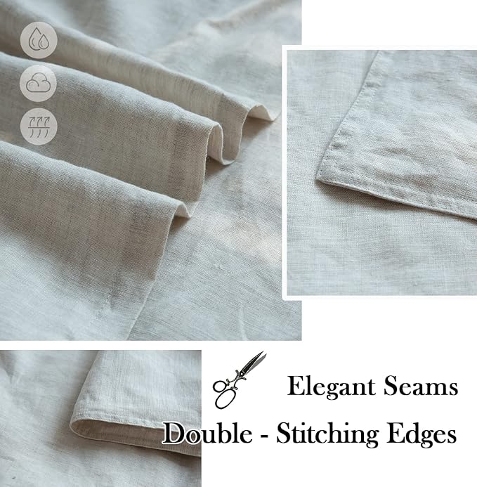 Simple&Opulence 100% Washed Linen Euro Shams 26'' x 26'' Pack of 2, Basic Style - Image 3