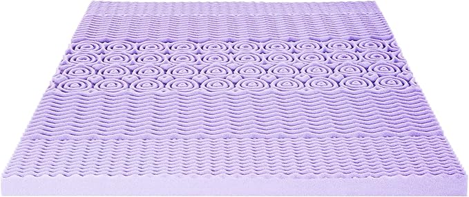Mellow 3 Inch 5-Zone Memory Foam Mattress Topper, Soothing Lavender Infusion - Image 5