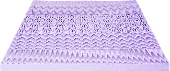 Mellow 3 Inch 5-Zone Memory Foam Mattress Topper, Soothing Lavender Infusion - Image 5