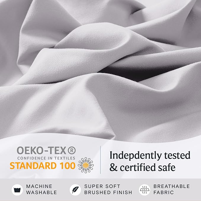 LuxClub 5 PC Sheet Set Bed Sheets Deep Pockets 16" Eco Friendly Wrinkle Free - Image 5