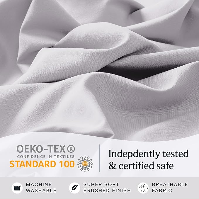 LuxClub 4 PC Sheet Set Bed Sheets Deep Pockets 18" Eco Friendly Wrinkle Free - Image 5