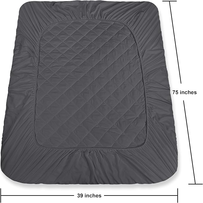 Utopia Bedding Quilted Fitted Mattress Pad, Twin Size, Elastic Fitted Mattress - Image 4