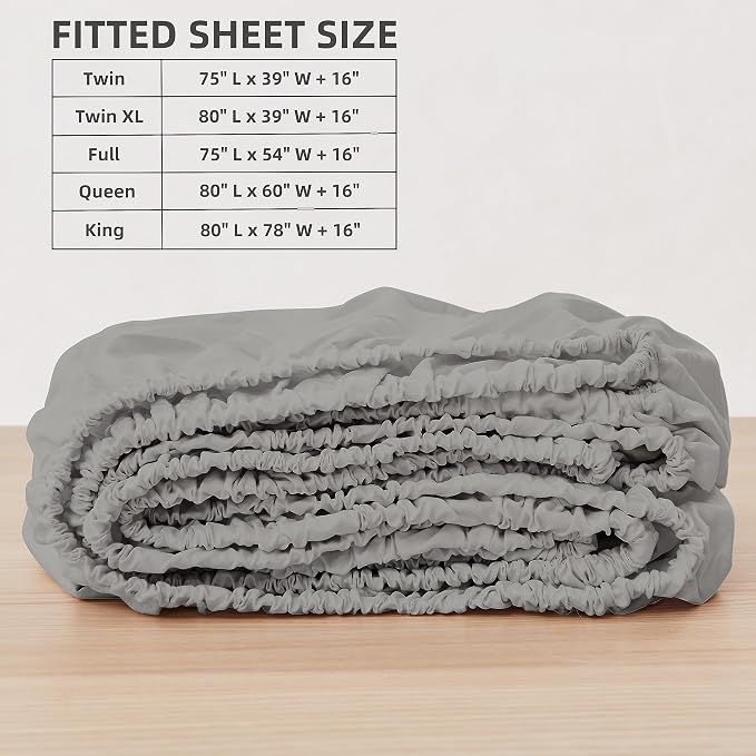 HBHLFZ Twin XL Fitted Sheet Only, Soft Breathable Bottom Sheet - Image 2