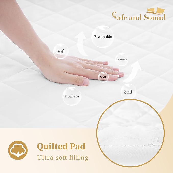 Quilted Fitted King Mattress Pad Cover, Waterproof Mattress Protector, Deep - Image 5