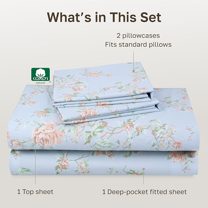 California Design Den Soft Cotton Bed Sheets Queen Size Set, 400 TC Good - Image 4