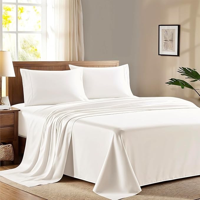 100% Egyptian Cotton California King Size Sheet Set by AshtonSheets