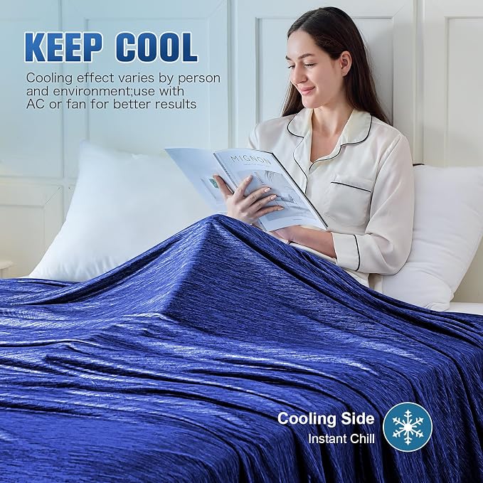 KMUSET Cooling Blanket Twin, Double Sided Summer Cooling Blankets - Image 5
