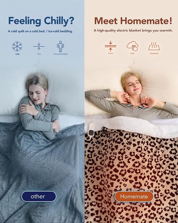 Homemate Electric Heated Blanket Queen Size - Image 3