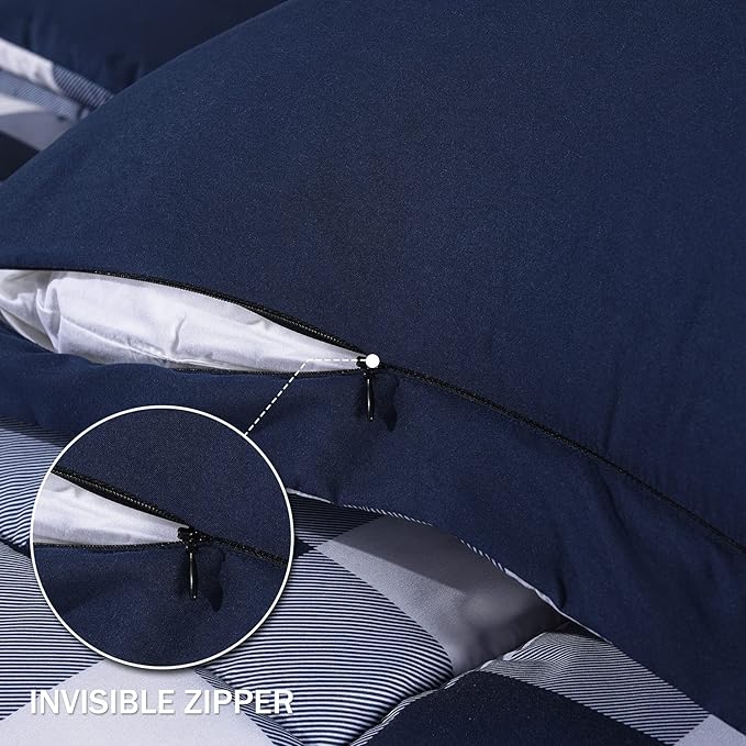 downluxe Lightweight Plaid Comforter Set - Image 5