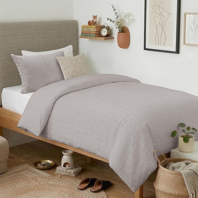 Cozyide Light Grey Twin Duvet Cover, 2 Pieces Bedding Duvet Covers, Soft by cozyide