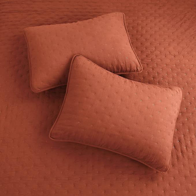ROARINGWILD Burnt Orange Quilt Sets King Size - Image 4