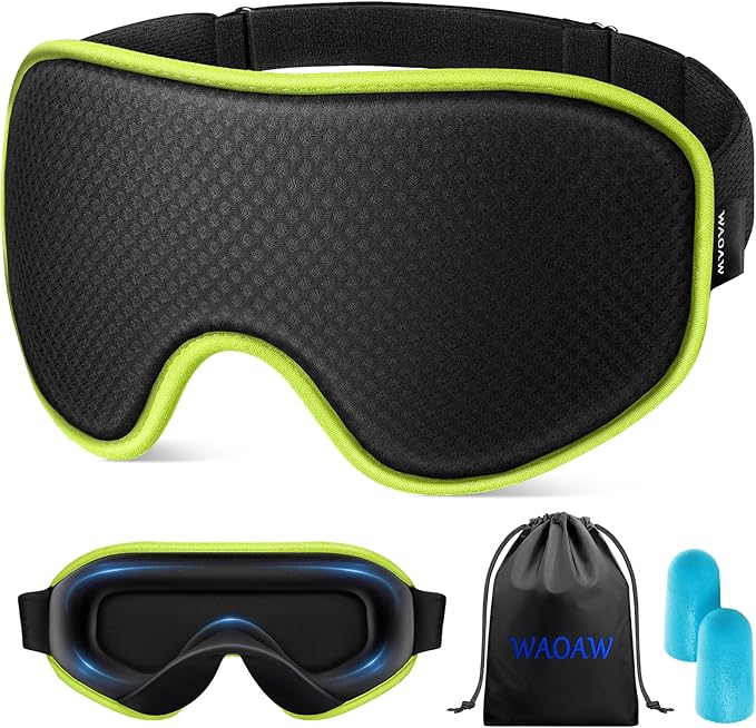 WAOAW Sleep Mask for Men Women: Blackout Eye Masks for Sleep by WAOAW