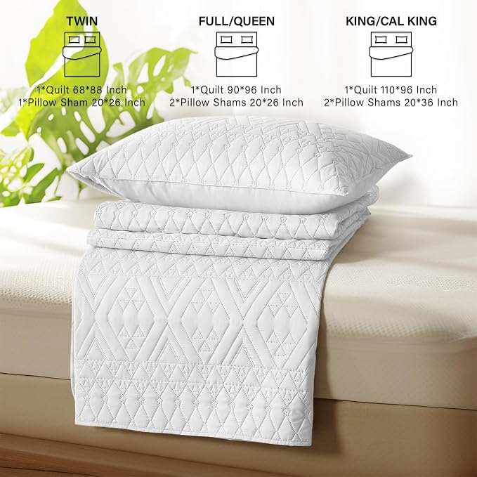 akkialla King/Cal King Size Quilt Bedding Set, Modern Style Geometric Pattern - Image 7