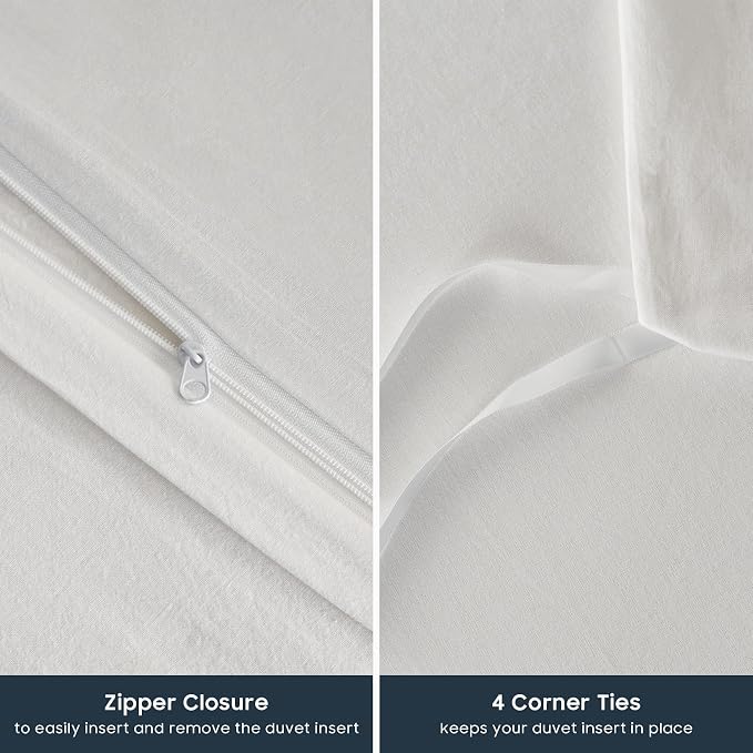 Wake In Cloud - Cotton Duvet Cover Set, Queen Size, 100% Washed Cotton - Image 7