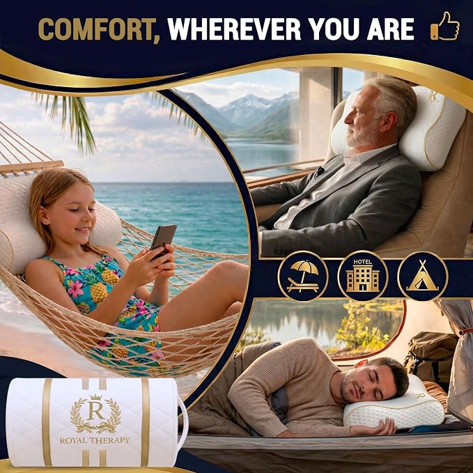 2-Pack Travel Memory Foam Pillow, Cervical - Image 7