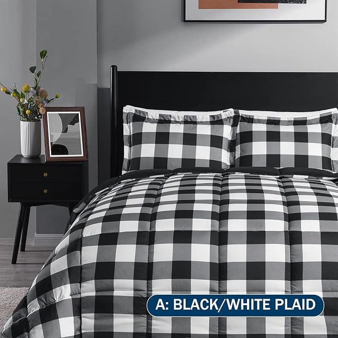downluxe Lightweight Plaid Comforter Set - Image 2