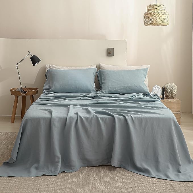 Simple&Opulence French Linen Flat Sheet, 100% Natural Flax Bedding Sheet - Image 4