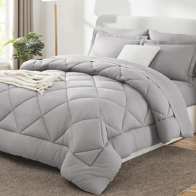 CozyLux King Size Comforter Set French Grey by CozyLux