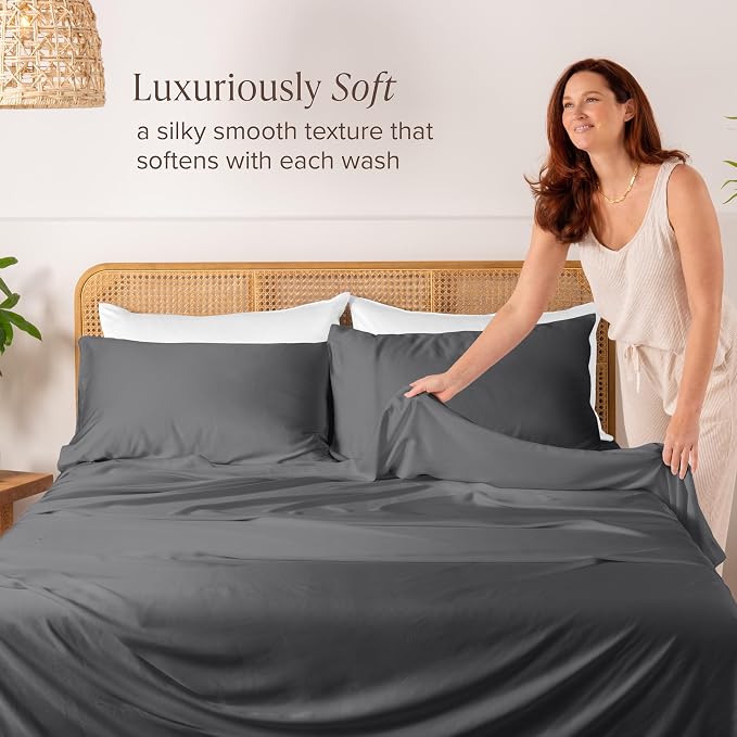 Bare Home 100% Rayon Made from Bamboo Luxury Standard Size Set of 2 Cooling - Image 2